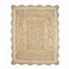 Wave Edge Scalloped Jute Rug Off White Reversible Wavy Jute Rug