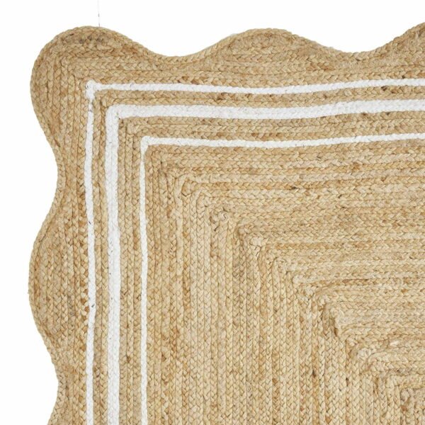 Wave Edge Scalloped Jute Rug Off White Reversible Wavy Jute Rug